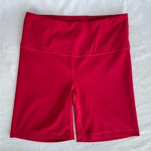 Yogalicious Lux Biker Shorts Womens Medium Red Yoga Gym Stretch Athletic